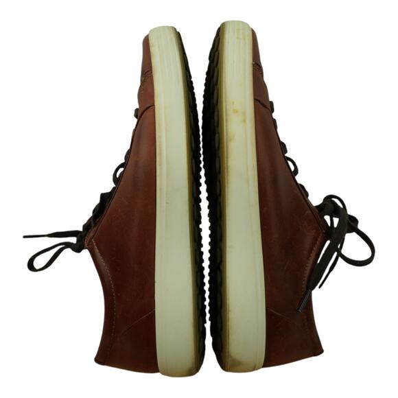 Ecco Soft 7 Shoes Lace Up Sneaker Size US 10-10.5 EU 44 Cognac Brown Leather - Picture 6 of 10